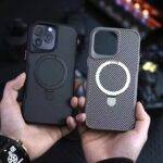 Carbon MagSafe Case With Metal Kickstand For iPhone 2