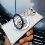 Clear Rotating Gyro Magnetic Stand Case For Samsung - Image 2