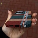 LUXO Life Carbon Fiber Texture Matte Bumper iPhone Case (Red-Green) - Image 2