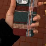 LUXO Life Carbon Fiber Texture Matte Bumper iPhone Case (Red-Green) - Image 3