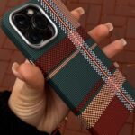 LUXO Life Carbon Fiber Texture Matte Bumper iPhone Case (Red-Green) - Image 4