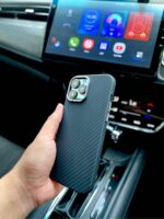 LUXO Life Carbon Fiber Texture Matte Bumper iPhone Case (Black) - Image 4