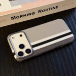LUXO Life Carbon Fiber Texture Matte Bumper iPhone Case (Black-White)