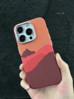 LUXO Life Carbon Fiber Texture Matte Bumper iPhone Case (Red Mountain) - Image 3
