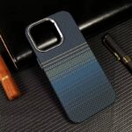LUXO Life Carbon Fiber Texture Matte Bumper iPhone Case (Blue) - Image 3