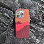 LUXO Life Carbon Fiber Texture Matte Bumper iPhone Case (Red Mountain) - Image 2