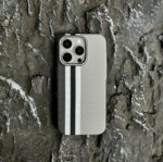 LUXO Life Carbon Fiber Texture Matte Bumper iPhone Case (Black-White) - Image 3
