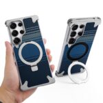 Carbon Fibre Magnetic Kickstand Metal Case for Samsung - Image 4