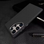 LUXO Life Carbon Fiber Texture Matte Bumper iPhone Case (Black) - Image 3