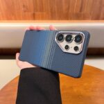 LUXO Life Carbon Fiber Texture Matte Bumper iPhone Case (Mixed-Blue) - Image 2