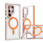 Anti Yellow Crystal Clear Camera Stand Protective Case For Samsung