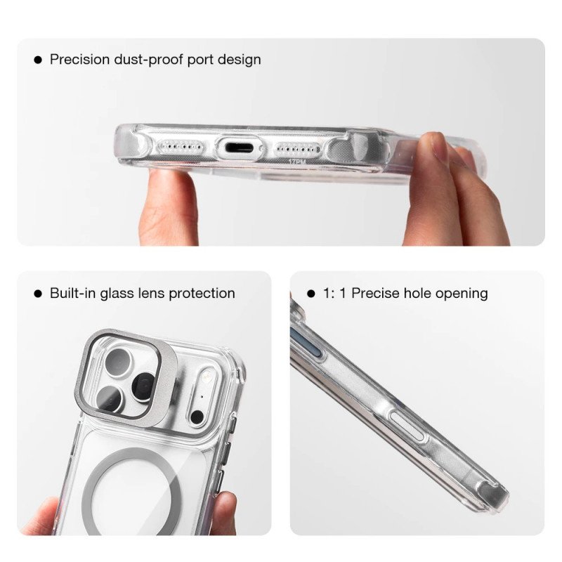 Sanptoch Clear Shockproof Magsafe Lens Stand Phone Case For iPhone - Image 5